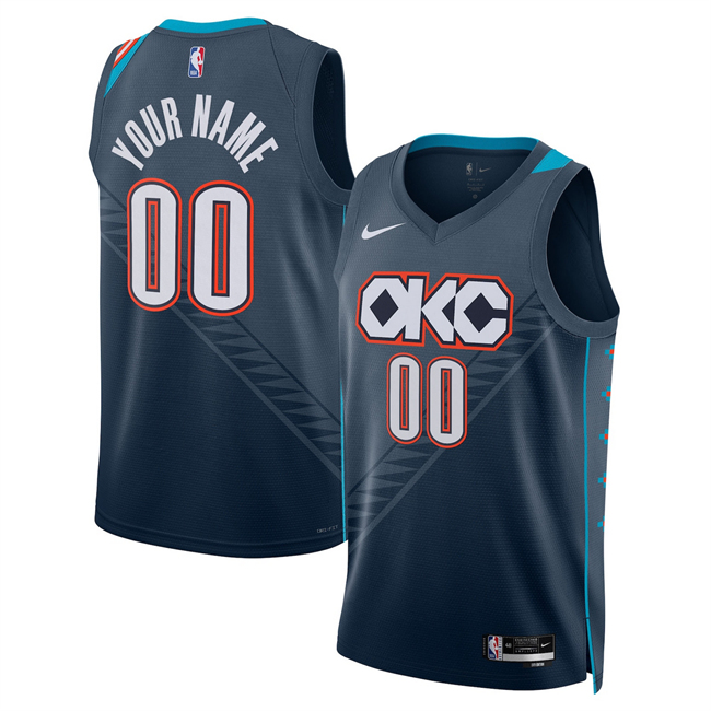 Men's Oklahoma City Thunder Active Player Custom Navy 2025/26 City Edition Stitched Basketball Jersey